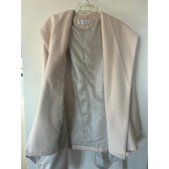 CHICWISH Women's Turn Down Shawl Collar Belted Coat Parka Cream Ivory Sz XL - Picture 7 of 9